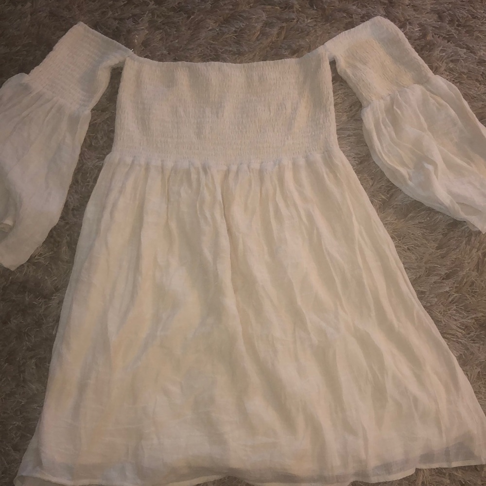 Cream off the shoulder dress